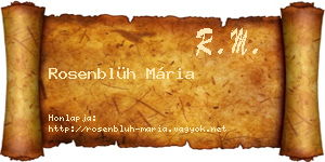 Rosenblüh Mária névjegykártya